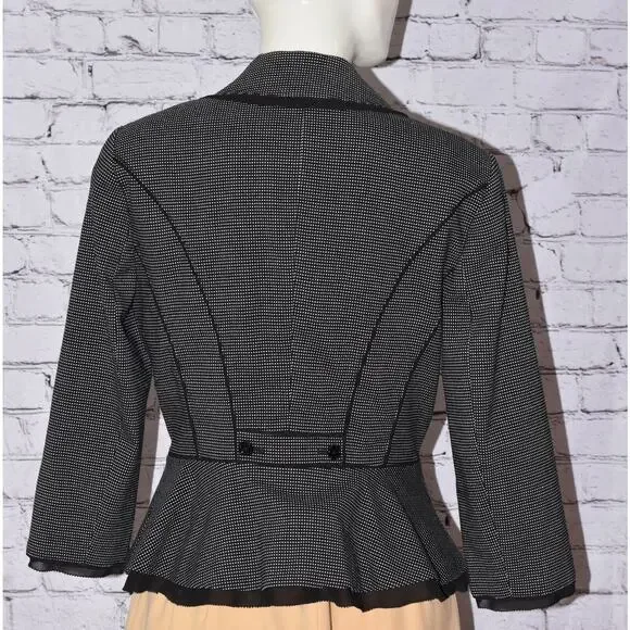 White House Black Market Black & White One-Button Blazer Jacket Size 8 NEW!!! - Picture 4 of 7